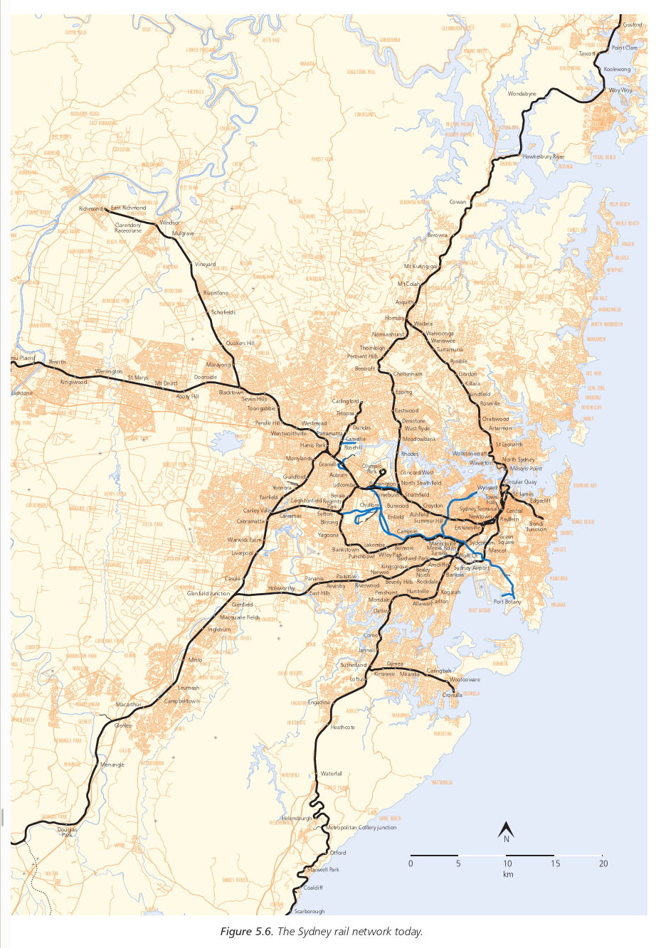 Figure 5.6. The Sydney rail network today.